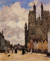 Boudin, Eugene - Abbeville, Street and the Church of Saint-Folfran